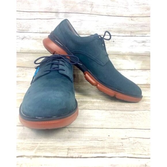Johnston & Murphy XC4 Waterproof Navy Blue Suede Oxfords Size 11M - Picture 3 of 9